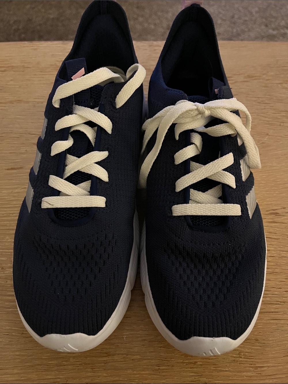adidas Women’s Cloudfoam Flex Slounge Shoes in Dark Blue, Matte Silver, & Lilac